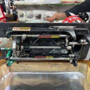 TAJ Premium Metallic Emerald Green Sewing Machine – Heavy Duty Domestic Tailoring Machine with Wooden Base