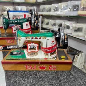 TAJ Premium Metallic Emerald Green Sewing Machine – Heavy Duty Domestic Tailoring Machine with Wooden Base