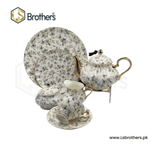 24-Piece Premium Tea Set – Cups, Saucers, Kettle, Sugar Pot & Serving Plate