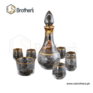 Turkish Water Set – 8-Piece Glass Set with Wooden Moon Cork