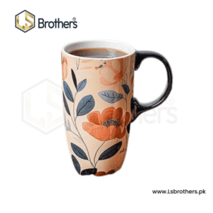 DUSVALLY Ceramic Coffee Mug – Premium Mug with Lid & Comfortable Handle