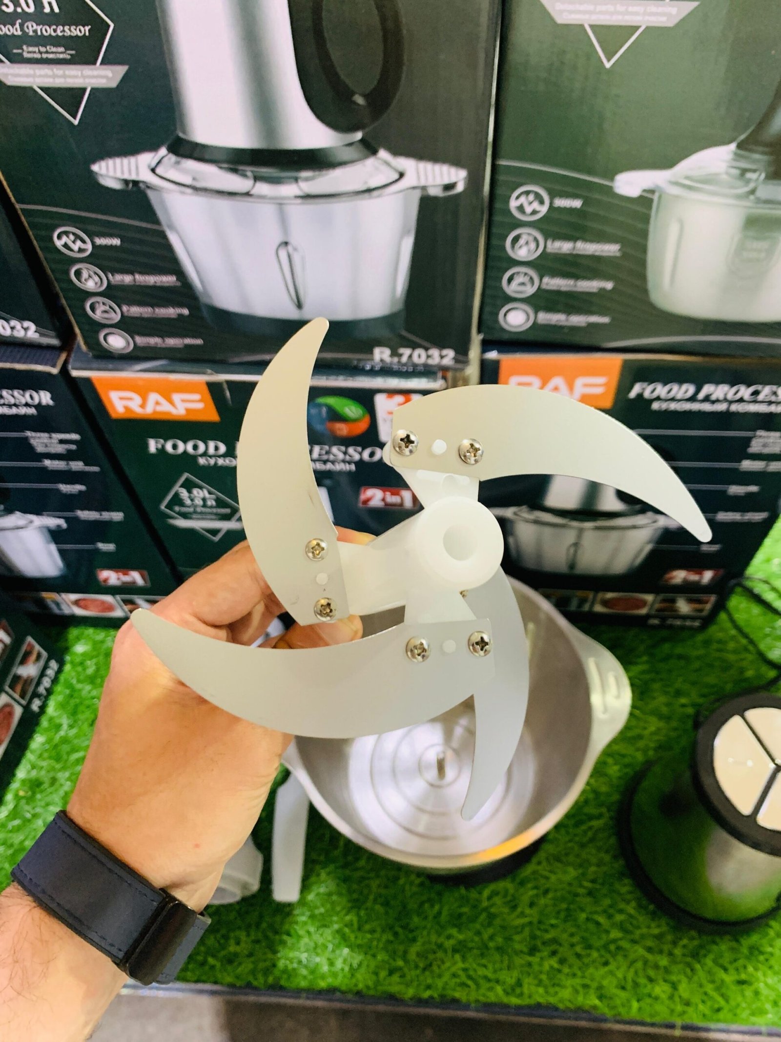 RAF 3L 2 in 1 Electric Food Processor & Hand Blender Set – Stainless Steel Chopper Machine - Image 2