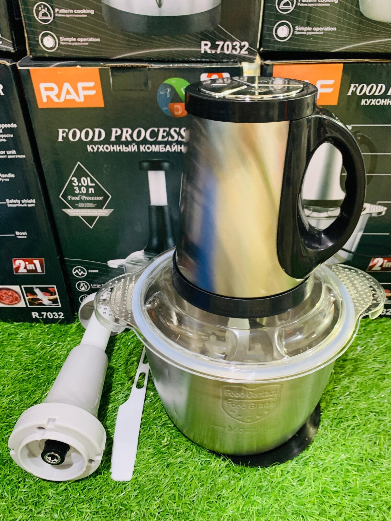 RAF 3L 2 in 1 Electric Food Processor & Hand Blender Set – Stainless Steel Chopper Machine